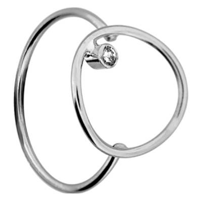 750 White Gold Round Wire Diamond Ring - Ocarat