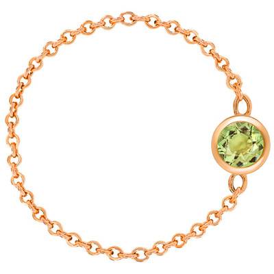 750/1000 Rose Gold & Peridot 0.25 ct Chain Ring - Ocarat