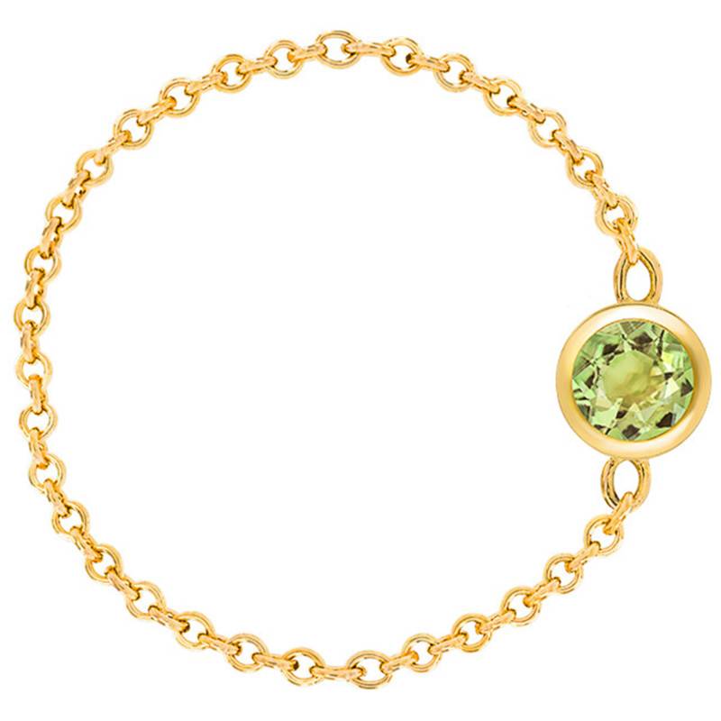Cable Chain Ring 750 Yellow Gold & Peridot 0,25 ct - Ocarat