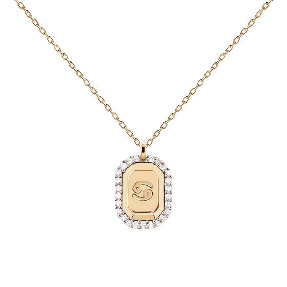 Médaille Zodiac Cancer Vintage Années 70, Plaque Or, Pendentif Unisexe Neuf
