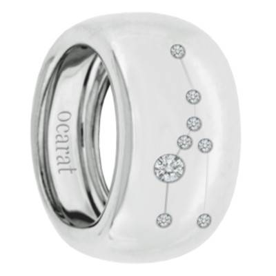 925 Silver White Diamond Taurus Constellation Ring - Ocarat
