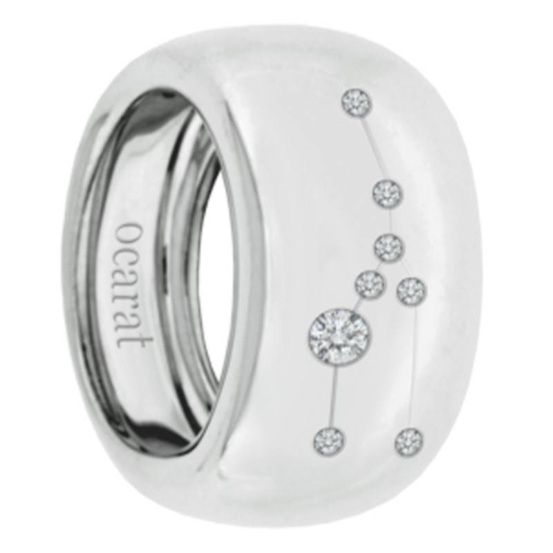 925 Silver White Diamond Taurus Constellation Ring - Ocarat