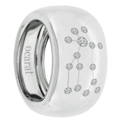 Bague Constellation des Gémeaux Diamants & Or Blanc 750 - Emanessence