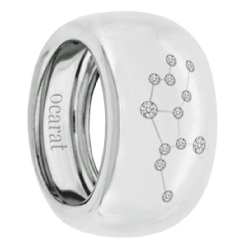 750 White Gold & Diamond Virgo Constellation Ring - Ocarat