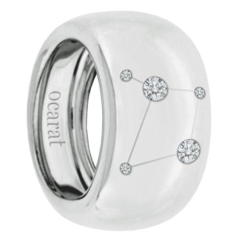 925 Silver & Diamond Libra Constellation Ring - Ocarat