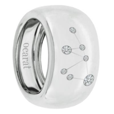 Bague Constellation du Capricorne Diamants & Or Blanc 750 - Emanessence