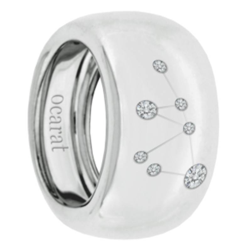 925 Silver & Diamond Capricorn Constellation Ring - Ocarat