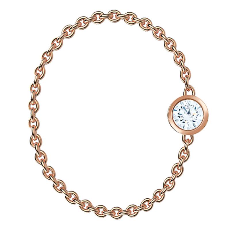 750 Rose Gold & 0,09ct G/VS1 Diamond Chain Ring - Ocarat