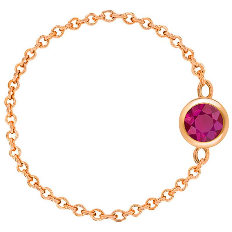 Rose Gold 750 & Ruby 0,25 ct Chain Ring - Ocarat