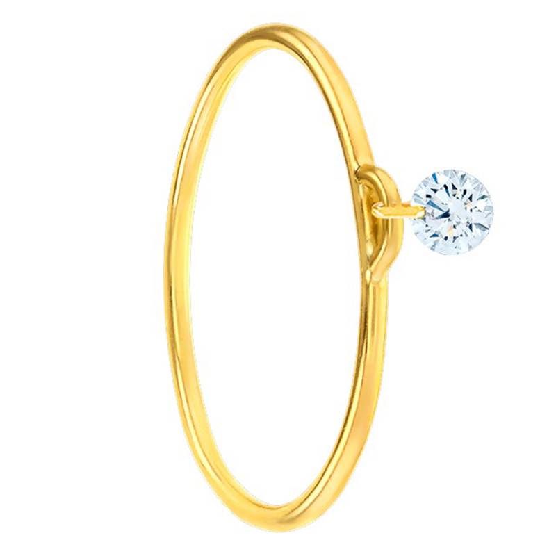 750 Yellow Gold & Drilled Brilliant F/VS2 Diamond Ring - Ocarat