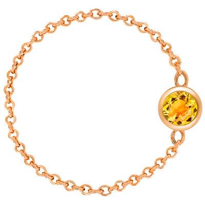 Bague Chaine, Or Rose 750 & citrine 0,25 ct - Ocarat