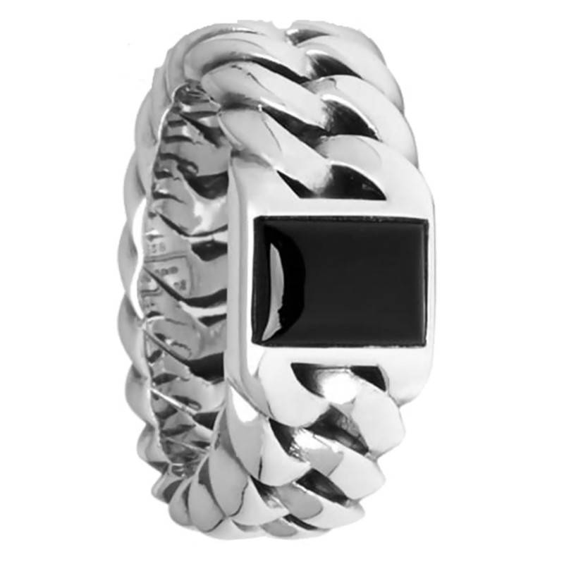 Chain Stone 925 Silver & Onyx Ring - Buddha to Buddha