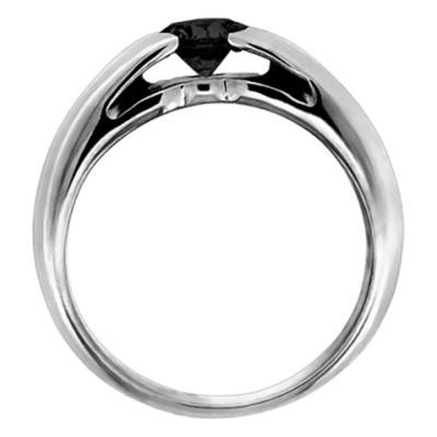 Tentation 925/1000 Silver & 1 ct Black Diamond Signet Ring - Imperium