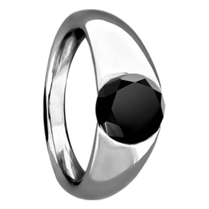 Temptation 925 Silver & Black Diamond 0.50 ct Signet Ring - Imperium