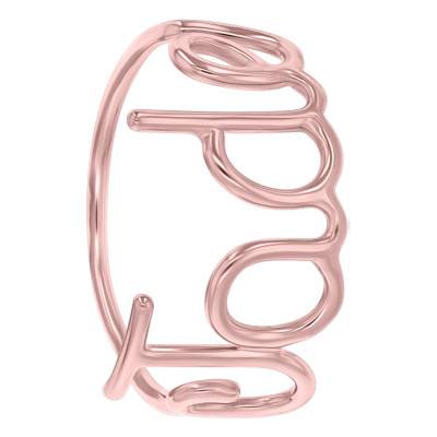 Bague Prénom Personnalisé Fil Or Rose - Emanessence