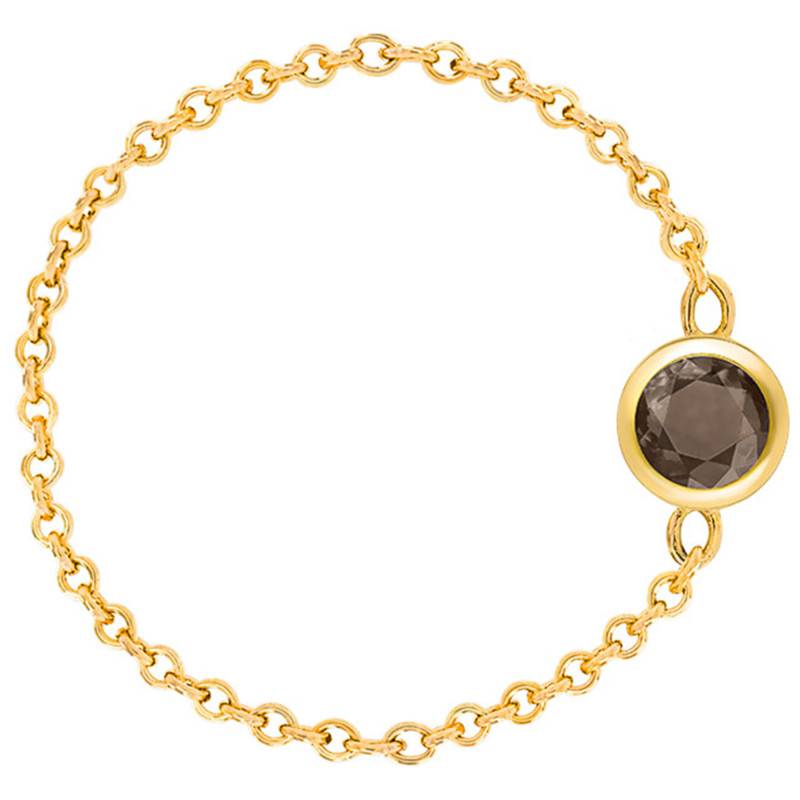 Yellow Gold 750 & Smoky Quartz 0,25 ct Chain Ring - Ocarat
