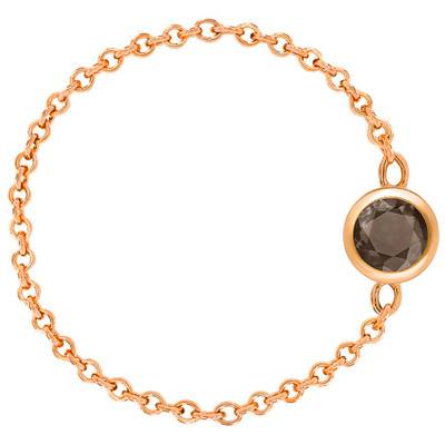750 Rose Gold & Smoky Quartz 0.25 ct Chain Ring - Ocarat