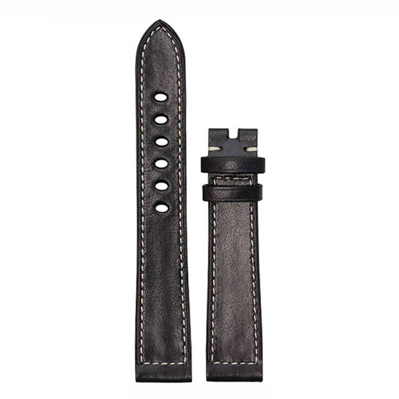 Monaco 4511 Black Vachette Vintage Pull-Up Watch Strap - Bouveret