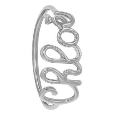 Customizable 375/1000 White Gold Name Ring - Emanessence