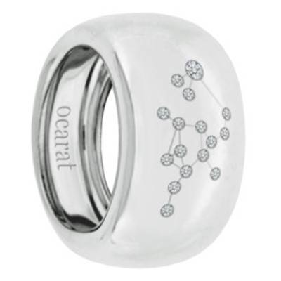 750/1000 White Gold & Diamond Sagittarius Constellation Ring - Ocarat