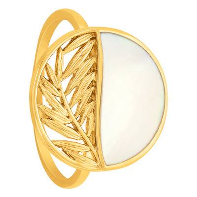 Bague épis de blé & nacre plaqué or - Naïades