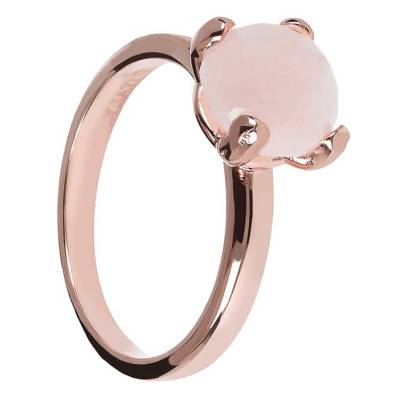 Bague Félicia Briole Facettée Quartz Rose - Taille 48 - Bronzallure