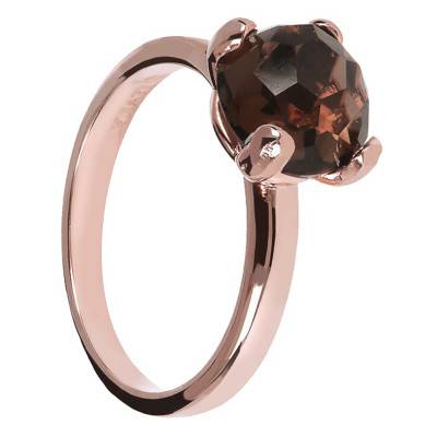 Bague Félicia Briole Facettée Quartz Fumé - Taille 56 - Bronzallure