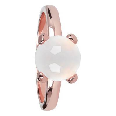Félicia Faceted Briole White Chalcedony Ring - Size 50 - Bronzallure