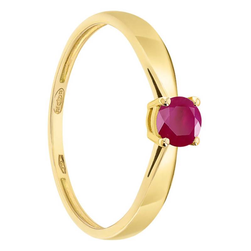 "Yellow Gold 750/1000 Ruby Solitaire Ring 0.30 ct" - Demetra