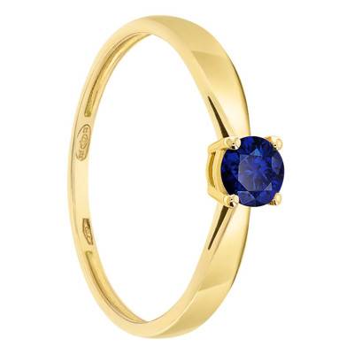 750 Yellow Gold & 0,30 ct Sapphire Solitaire Ring - Demetra