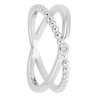 Bague Indécise Croisée Argent et Diamant - La Garçonne Diamant