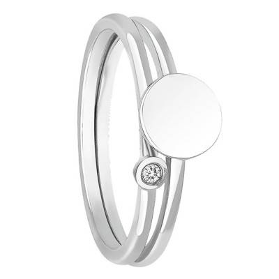 Petite Bague États d'Âme Argent et Diamant - La Garçonne Diamant
