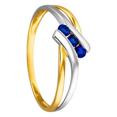 Two-Tone 750/1000 Gold 0.213 ct Sapphire Engagement Ring - Joelli