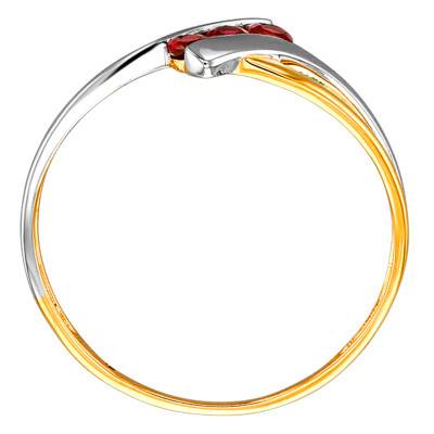 Ruby 0.207 ct Two-Tone 750 Gold Engagement Ring - Joelli