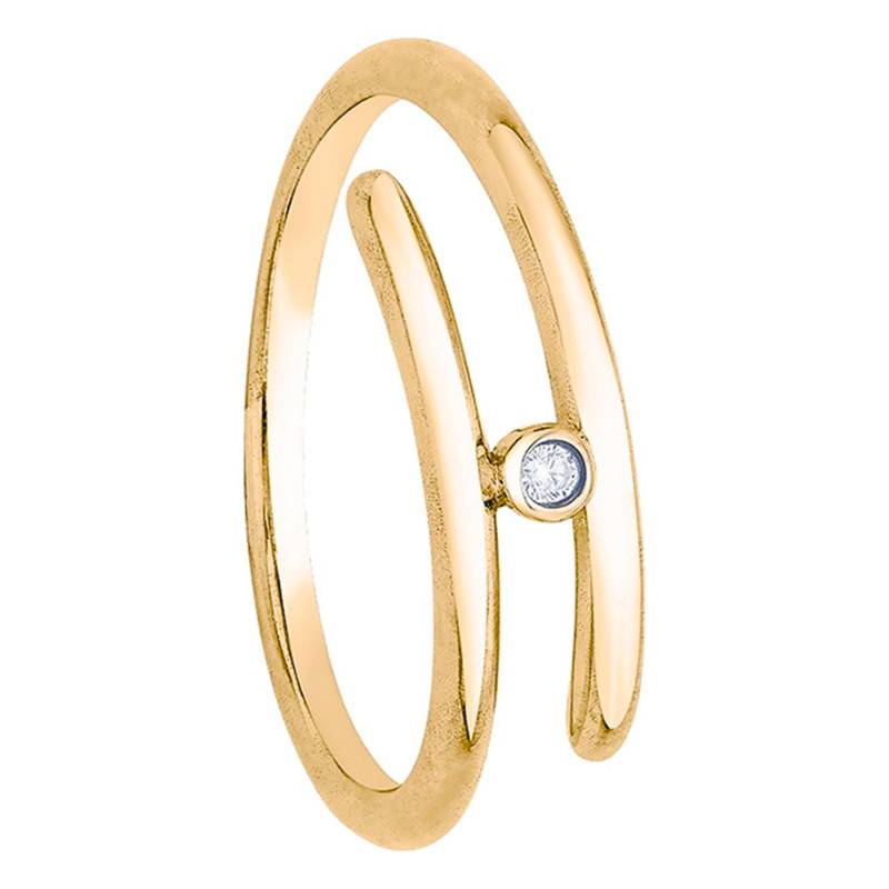 Yellow Gold-Plated & Diamond Harmonie Spirale Ring - La Garçonne Diamant