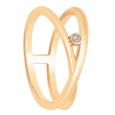 Petite Bague Harmonie Infinie Plaqué Or et Diamant - La Garçonne Diamant