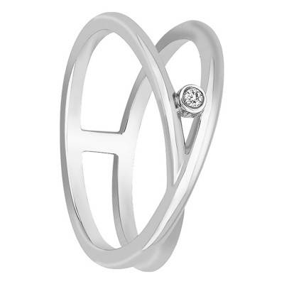 Small 925 Silver & Diamond Harmonie Infinie Ring - La Garçonne Diamant