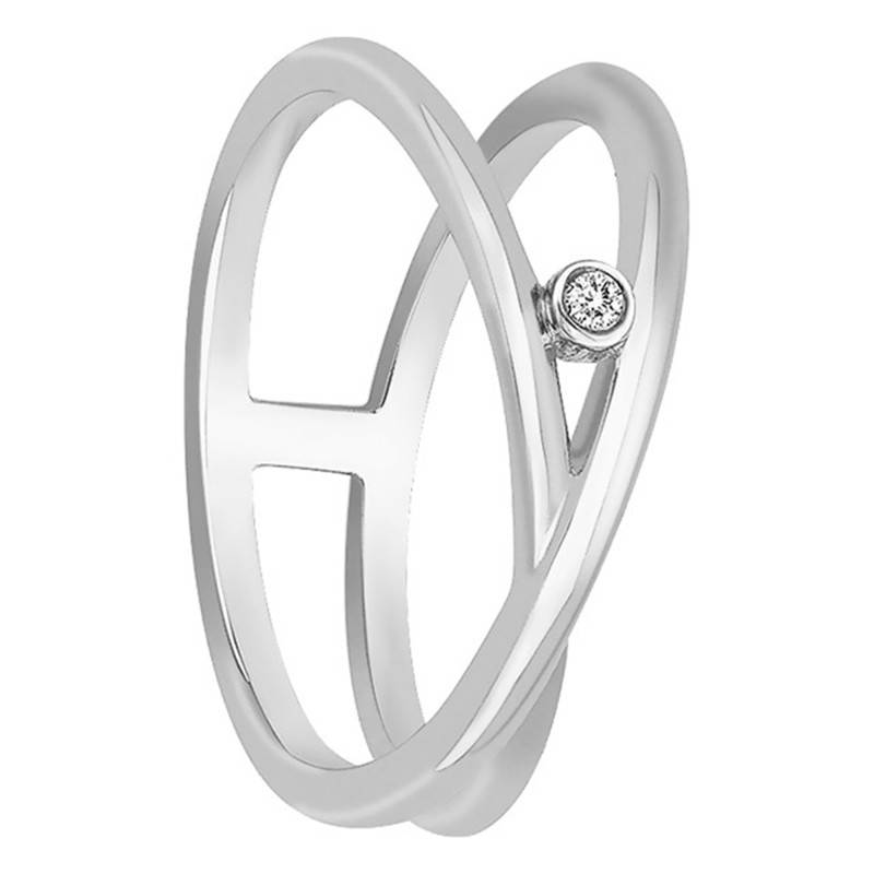 Small 925 Silver & Diamond Harmonie Infinie Ring - La Garçonne Diamant