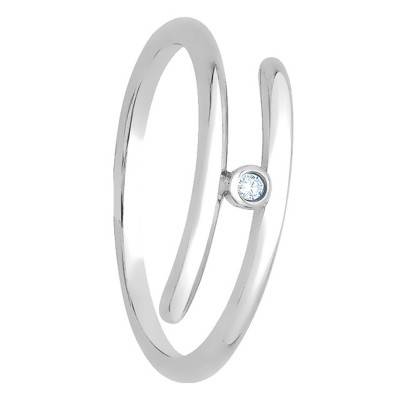 925 Silver & Diamond Spiral Harmony Ring - La Garçonne Diamant