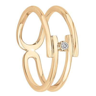 Bague Évidence Plaqué Or et Diamant - La Garçonne Diamant