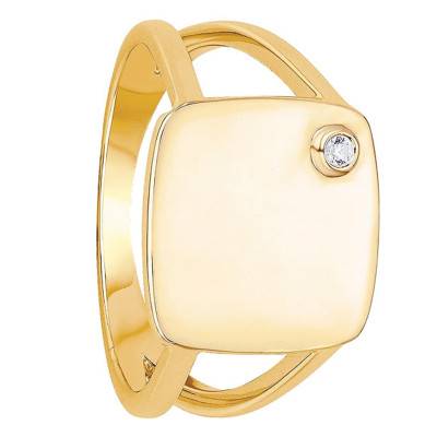 Yellow 18K Gold-Plated & Diamond "Insolite" Ring - La Garçonne Diamant