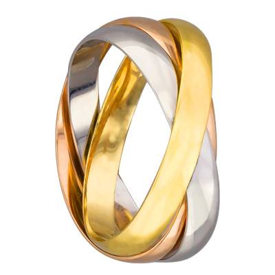 Alliance Demi-Jonc Allégée en 3 Ors 750, Largeur 4 mm - Amore