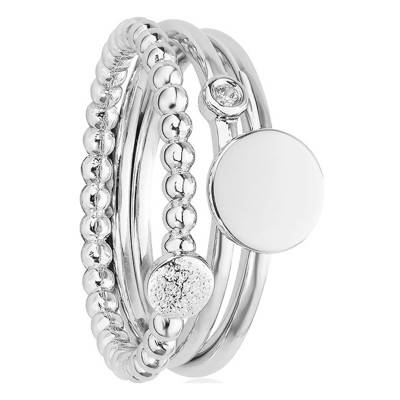 925/1000 Silver & Diamond États d'Âme Triple Ring - La Garçonne Diamant