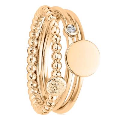 Yellow 18K Gold-Plated & Diamond "États d'Âme" Ring - La Garçonne Diamant