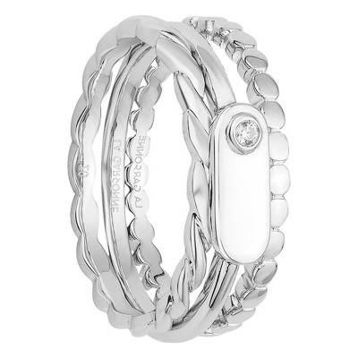 925/1000 Silver & Diamond Mini Addict Ring - La Garçonne Diamant