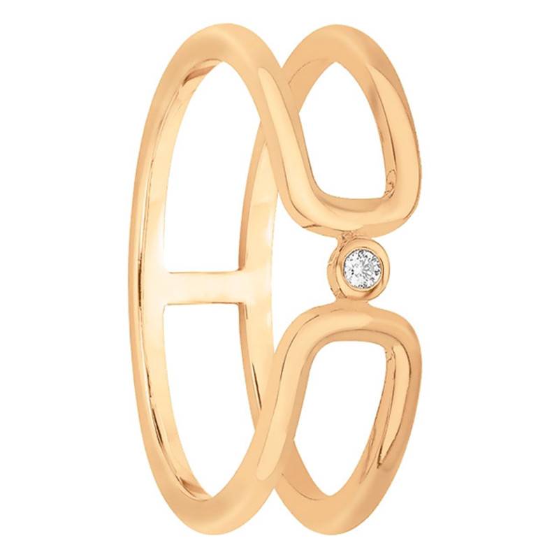 Yellow 18K Gold-Plated & Diamond "Harmonie" Ring - La Garçonne Diamant