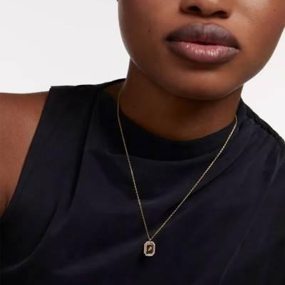 Collier Zodiaque Octogonal Sagittaire en Argent Plaqué Or & Zircons Blancs, Longueur 40 à 50 cm - Pdpaola