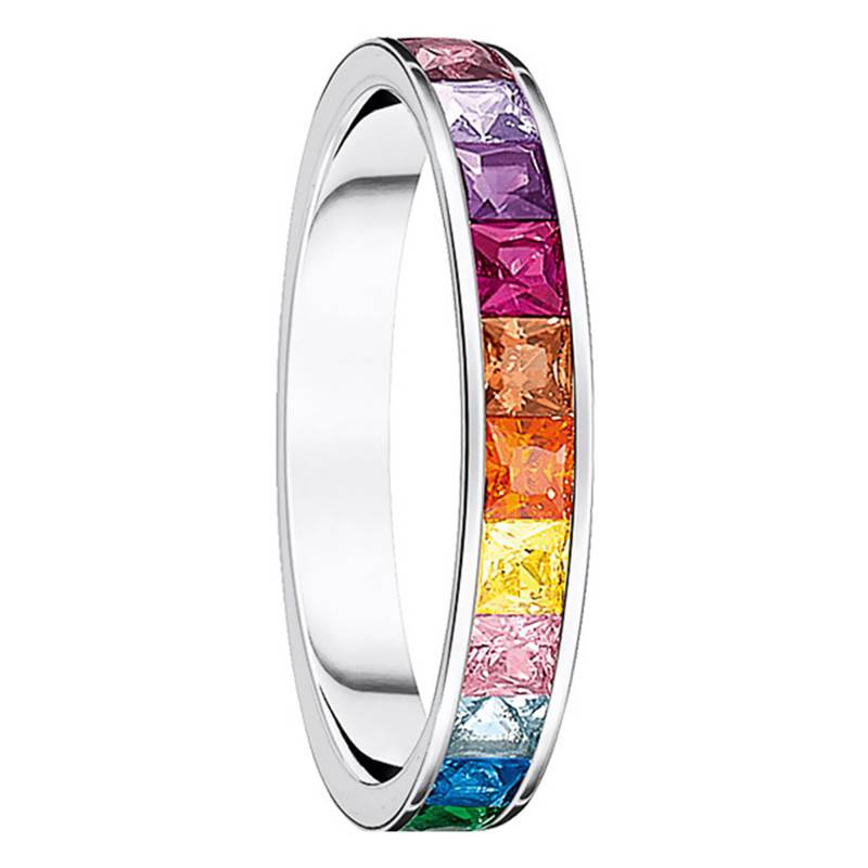 925 Silver Rainbow Ring with Colorful Stones - TR2403-477-7 - Thomas Sabo