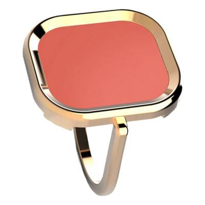 Mykonos Yellow Gold-Plated Coral Stone Ring - Skalli
