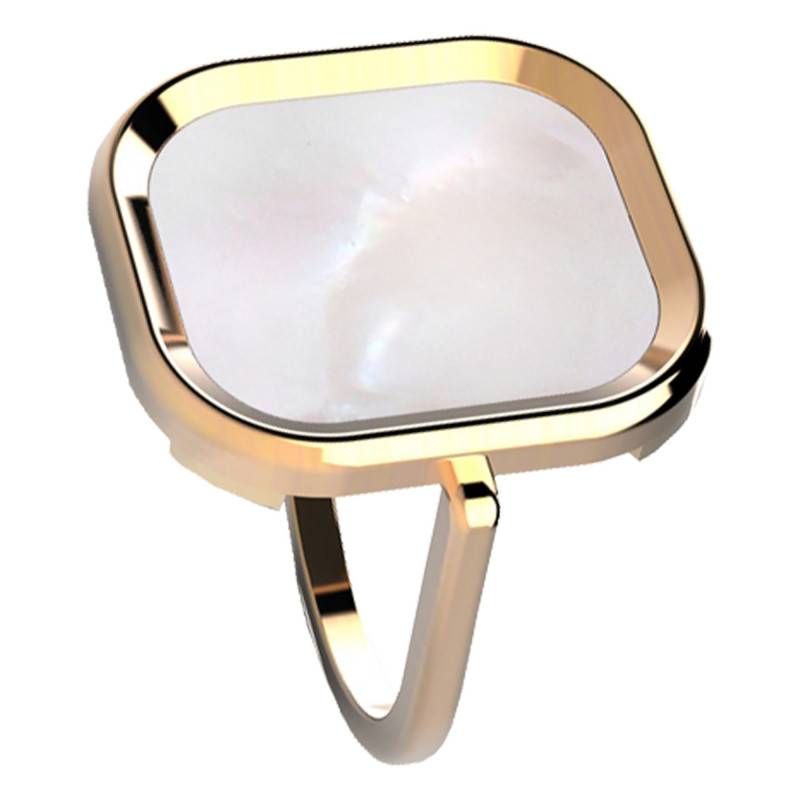 Yellow Gold-Plated Mother-of-Pearl Mykonos Ring - Skalli